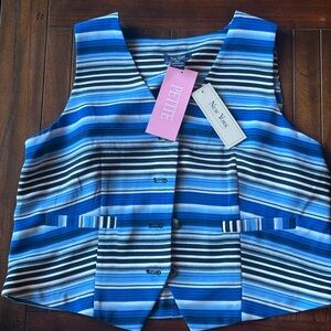 Women's Blue Striped Vest Top